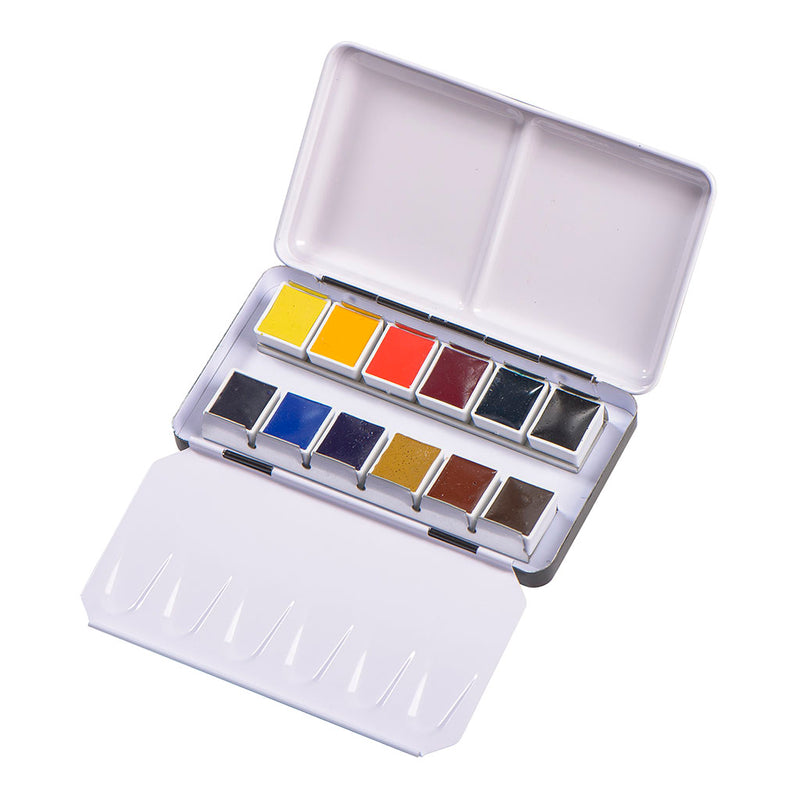 BLOCKX Artists' Watercolour Half Pan Metal Box Set of 12