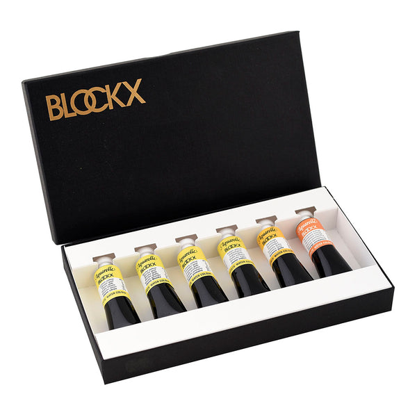 BLOCKX Artists' Watercolour Paints 15ml Yellows Set of 6