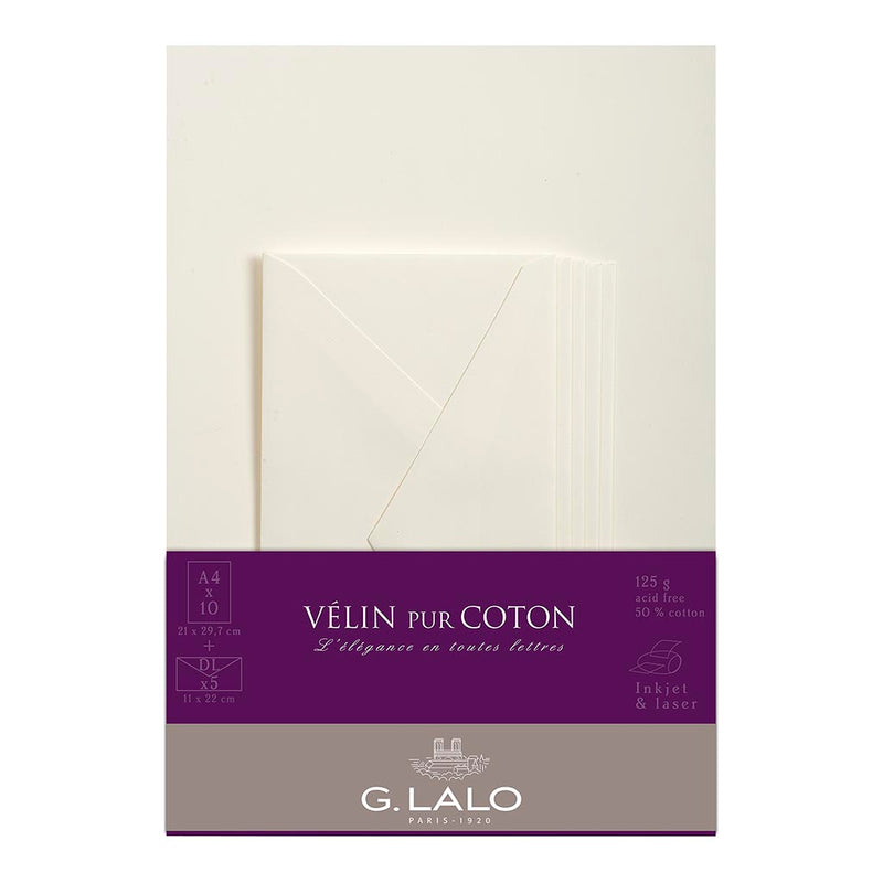 G Lalo Velin pur Coton Correspondence Creme Paper Set 