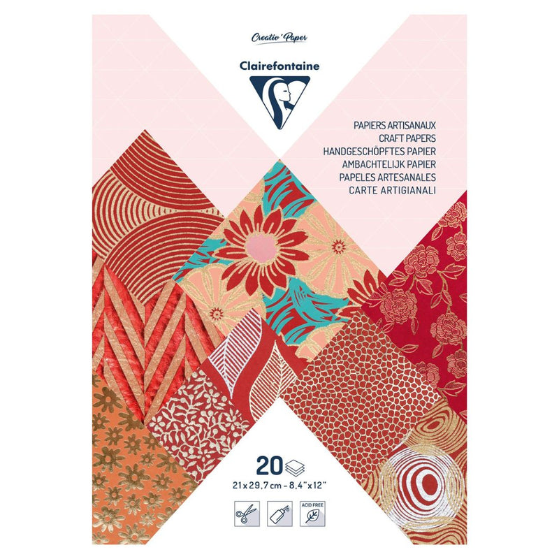 Clairefontaine Reds A4 20 Sheet Artisian Paper Pad