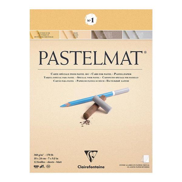 Clairefontaine Pastelmat Pad No. 1 12 Sheets#Dimensions_18x24CM