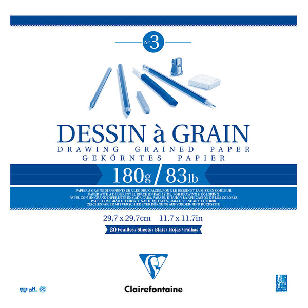 Clairefontaine 28x28cm 180gsm 30 sheet Grain Drawing Pad
