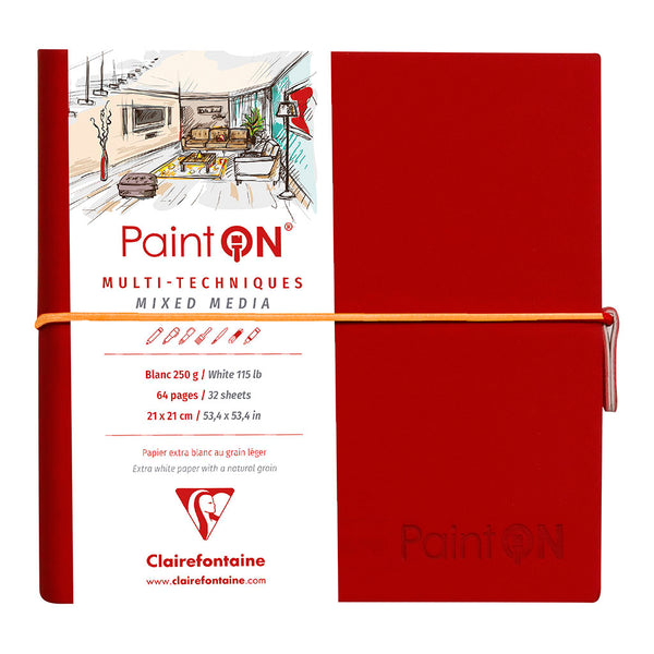 Clairefontaine PaintON White 250gsm 32 sheet Stitchbooks#Size_19X19CM