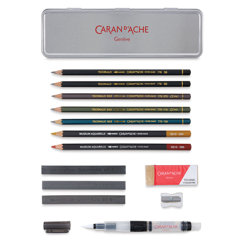 Caran D'ache Graphite Line Multi-Techniques Water-soluble Pencils Set Of 13