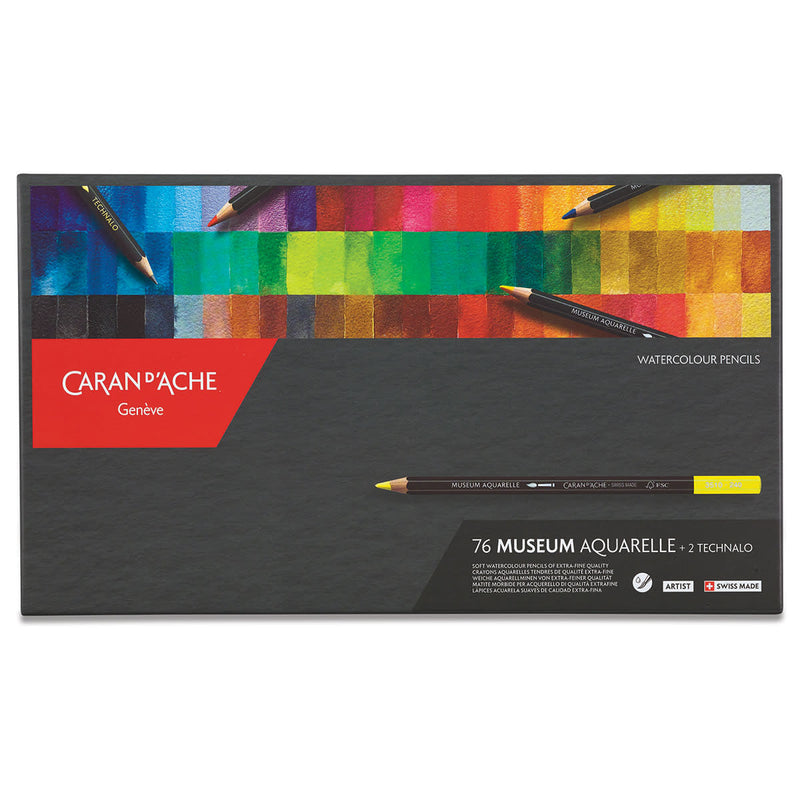 Caran d'Ache Museum Aquarelle Pencils Set of 76 Assorted Colours