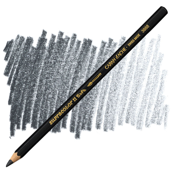 Caran D'ache Supracolour Soft Aquarelle Pencils - Intense + Soft Colours#Colour_BLACK