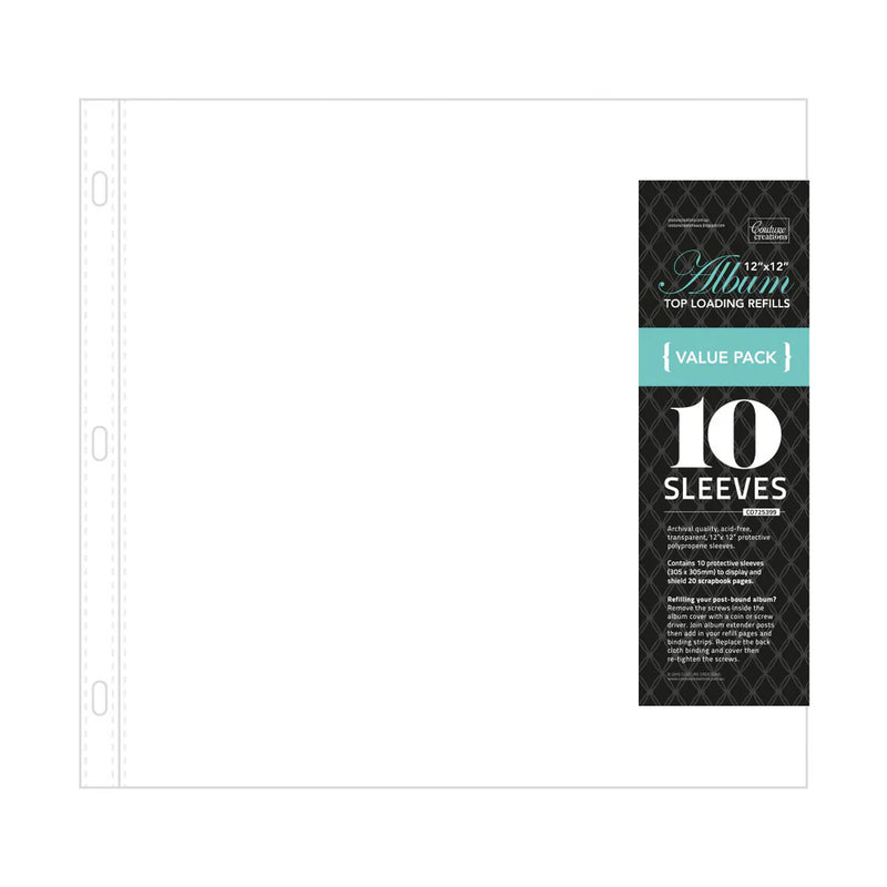 Couture Creations 3D Ring Album Refills -12x12 (10pc - No Paper Insert)