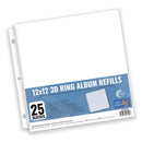 Couture Creations 12"x12" 3D Ring Album Refills - Pack of 25