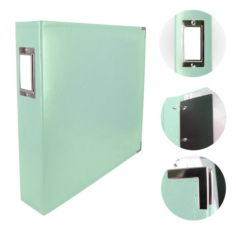 Couture Creations 12x12 C Faux 3D Ring Leather Album Mint Blue
