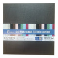 Couture Creations 12" x 12" 210gsm Pearl Shimmer Cardstock Packs of 6 Sheets#Colour_JET BLACK