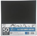 Couture Creations 12x12" 300gsm Black Smooth Cardstock Pack of 50 sheets