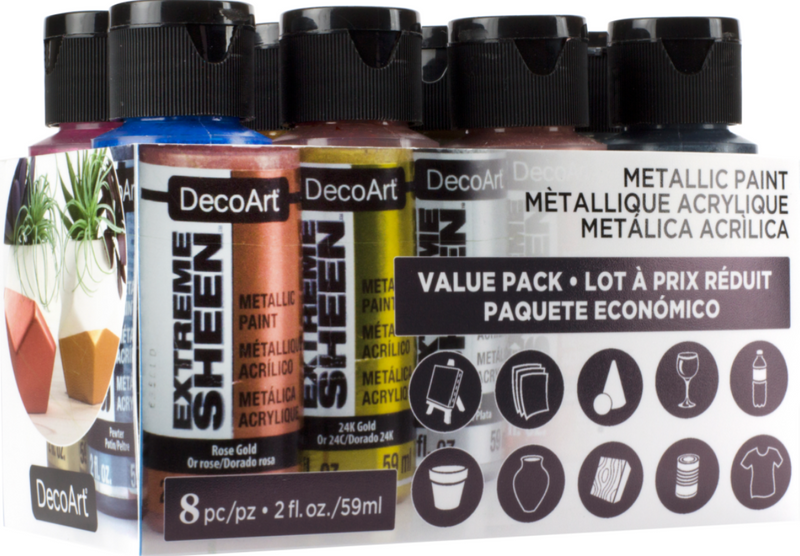 Decoart Extreme Sheen Metallic Paint Set Of 8