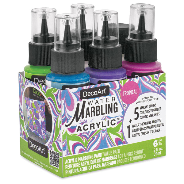 Decoart Water Marbling Paints Tropical Set Of 6