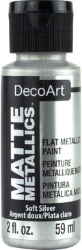 Decoart Matte Metallic Paints 59ml#Colour_SOFT SILVER