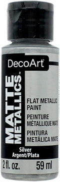 Decoart Matte Metallic Paints 59ml#Colour_SILVER