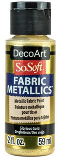 Decoart Sosoft Fabric Paints 59ml#Colour_METALLIC GLORIOUS GOLD