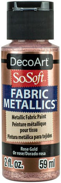 Decoart Sosoft Fabric Paints 59ml#Colour_METALLIC ROSE GOLD