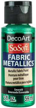 Decoart Sosoft Fabric Paints 59ml#Colour_METALLIC EMERALD