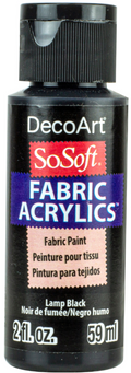 Decoart Sosoft Fabric Paints 59ml#Colour_LAMP BLACK