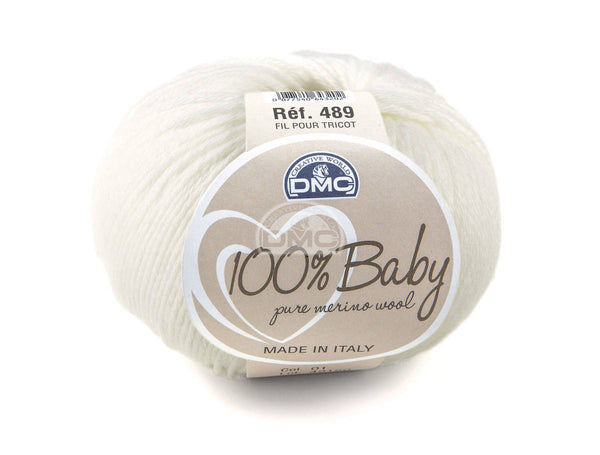 DMC 100% Baby Merino 50g Yarn 4Ply#Colour_WHITE (001)