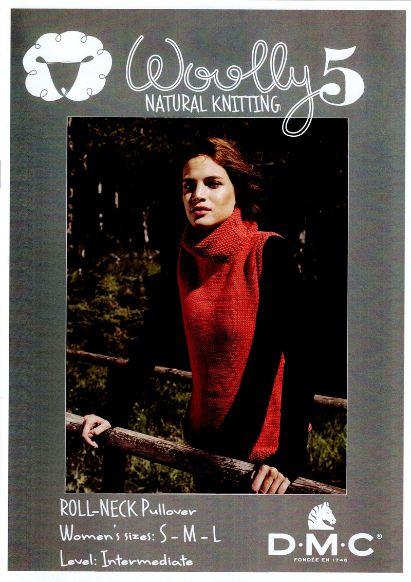 DMC Woolly 5 Pattern Leaflet - Womens Roll-Neck Pullover