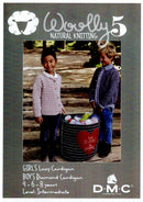 DMC Woolly 5 Pattern Leaflet - Girls Lacy Cardigan & Boys Diamond Cardigan