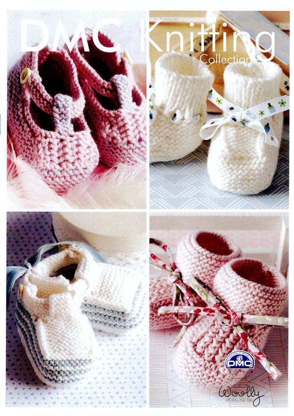 DMC Woolly Merino Pattern Leaflet - Baby Booties and Shoes
