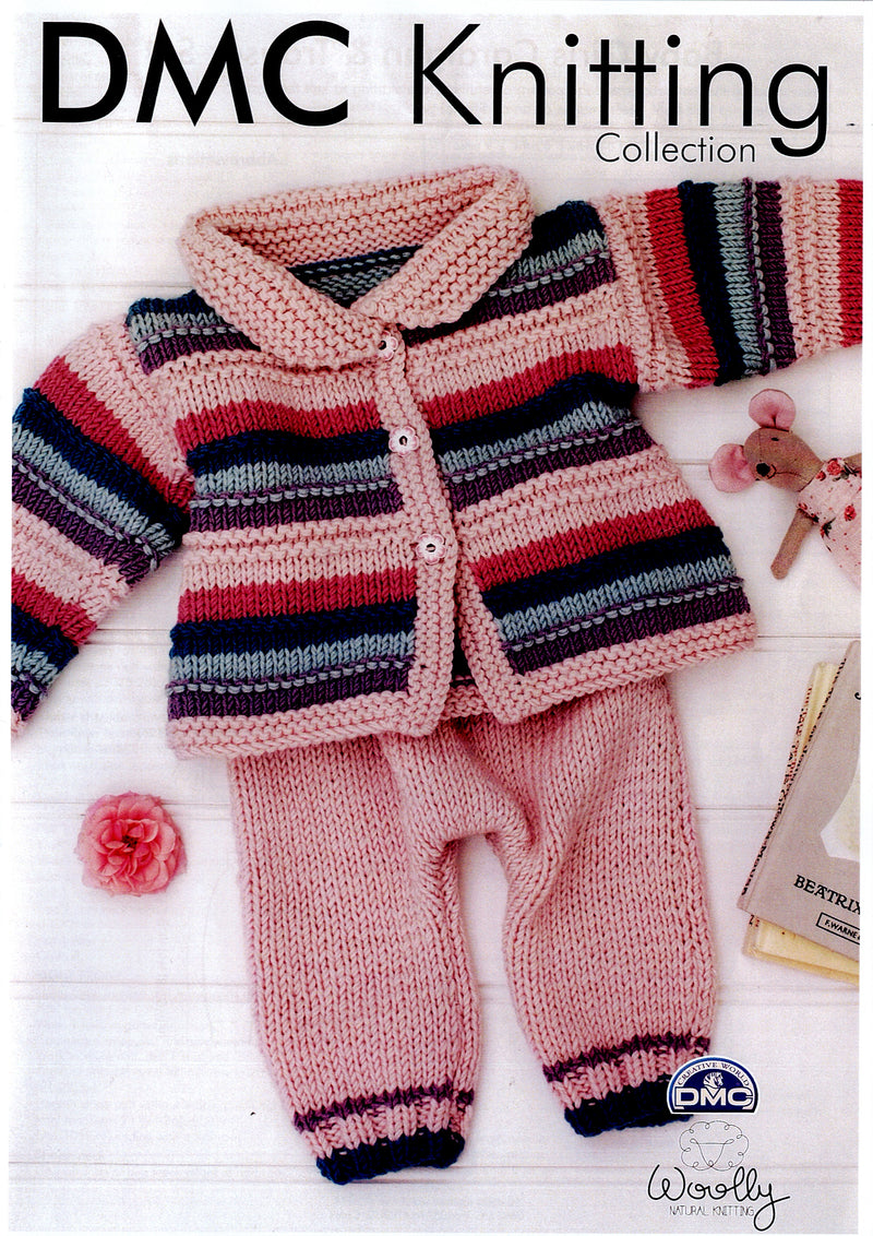 DMC Woolly Merino Pattern Leaflet - Baby Girls Cardigan and Trousers