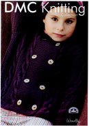 DMC Woolly Merino Pattern Leaflet - Girls Cable Cardigan