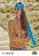 DMC Natura Medium Crochet Pattern Leaflet - Womens Long Sleeve Top