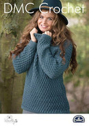DMC Woolly 5 Crochet Pattern Leaflet - Womens Snuggle-Up Sweater