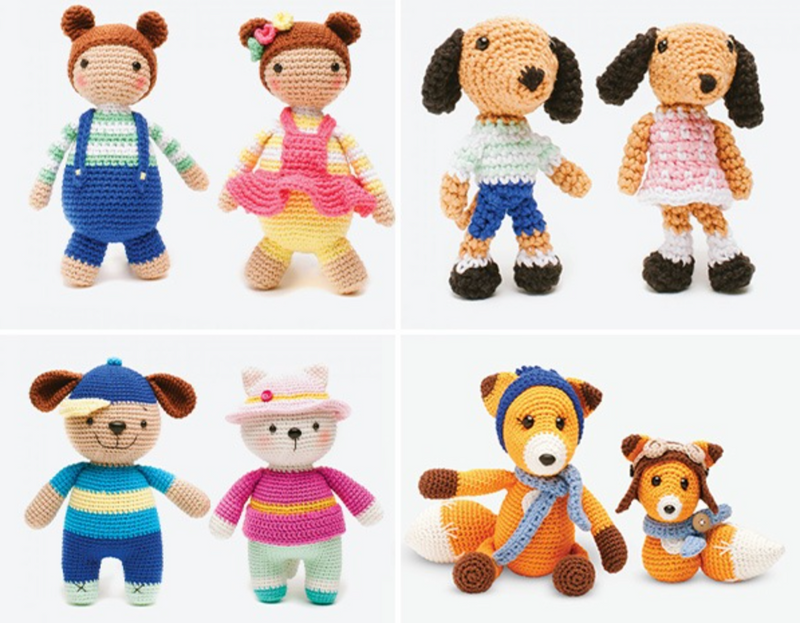 DMC Happy Cotton Amigurumi Crochet Pattern All Dressed Up Book 2