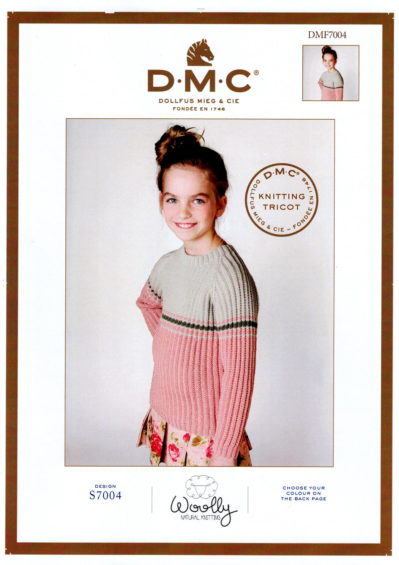 DMC Woolly Merino Pattern Leaflet - Kids Striped Sweater
