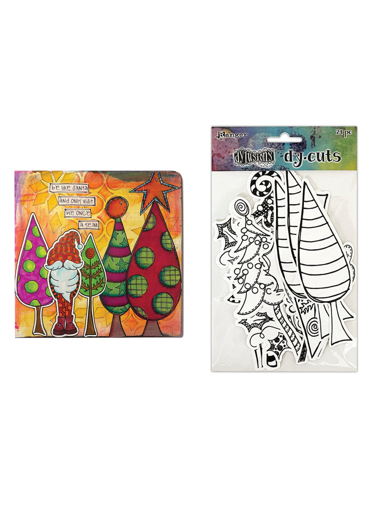 Ranger Dylusions 24 Piece Christmas Dy-Cuts Me Trees