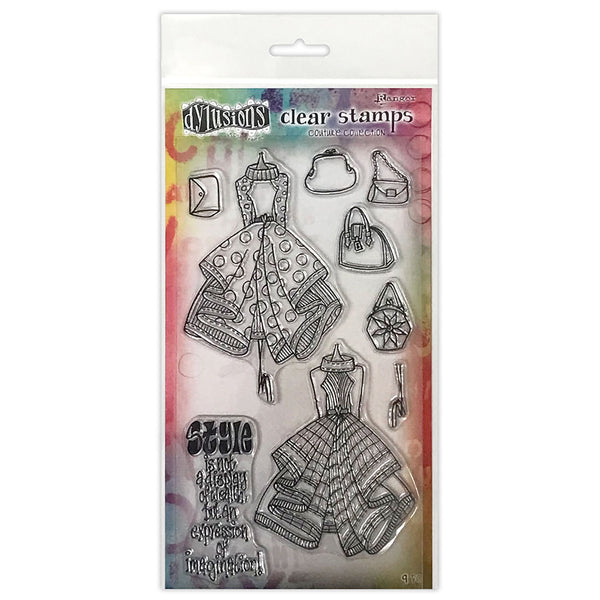 Ranger Dylusions 5x9 INCH Couture Stamp Set - Ladies Who Lunch, Duo