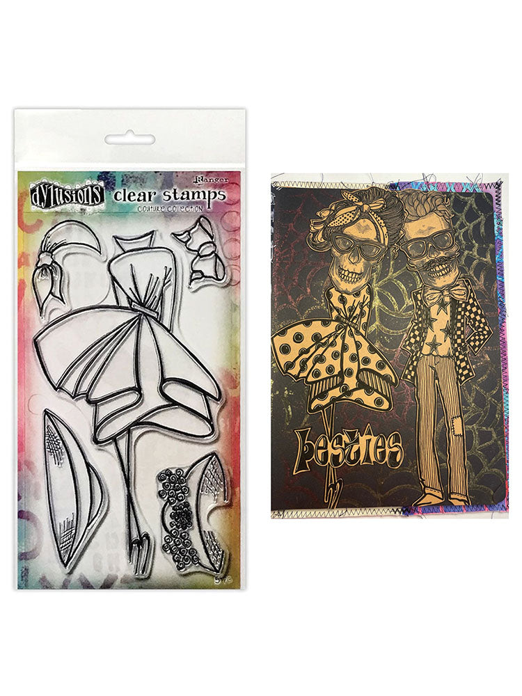 Ranger Dylusions 5x9 INCH Couture Stamp Set - Walk in the Park