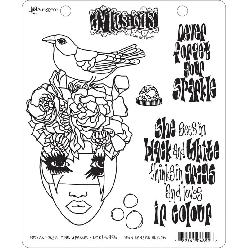 Dyan Reaveley's Dylusions Stamp Collection Never Forget Your Sparkle