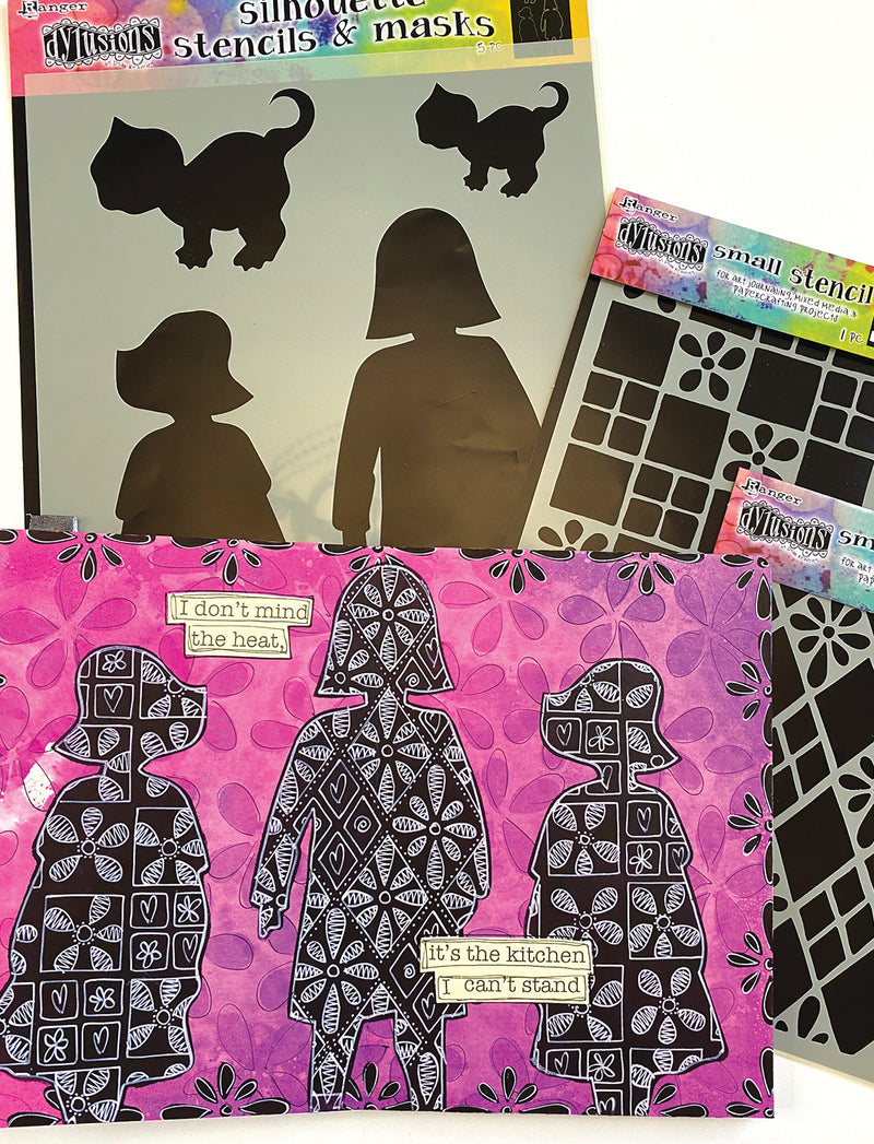Ranger Dylusions Dyalog Silhouette Stencil Edith