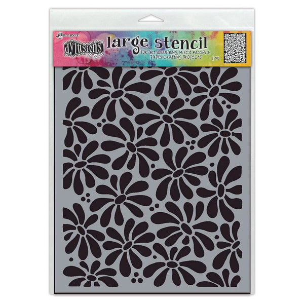 Ranger Dylusions Field Of Daisies Stencils#Size_9X12 INCH