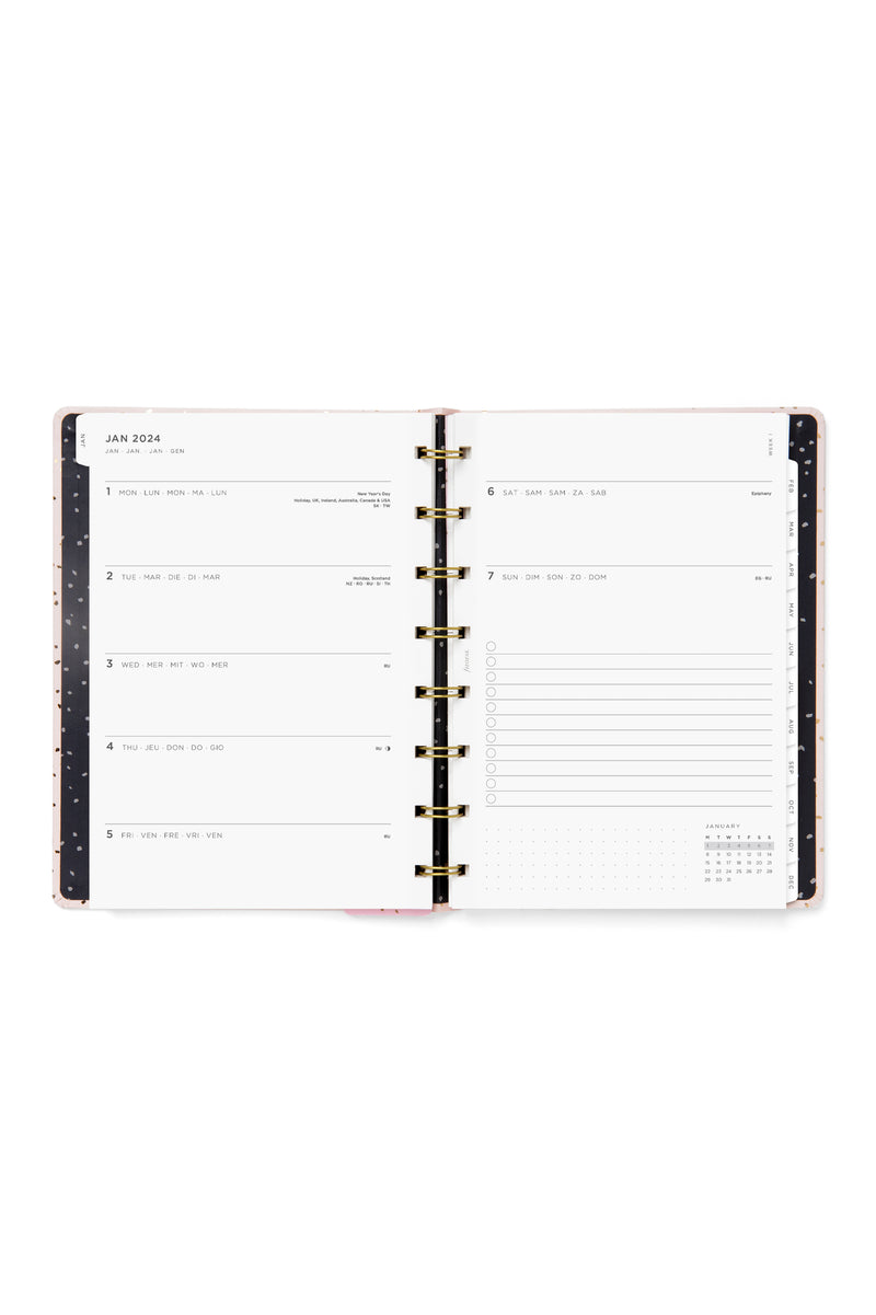 Filofax Planner Confetti A5 Week to View Rose Quartz 2024