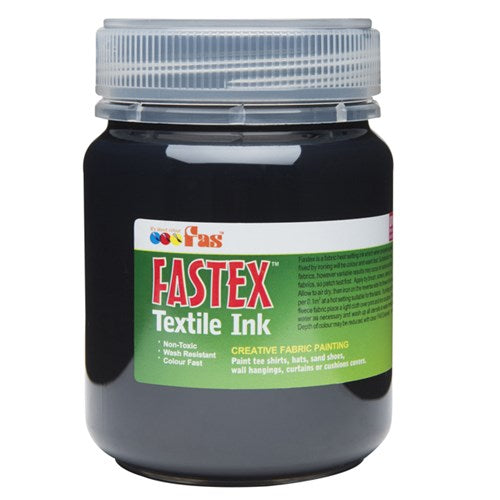 Fas Fastex Non-Toxic Textile Ink 250ml#Colour_BLACK