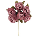 Ribtex Blossoms Rose Bunch with Leaves Pack of 6