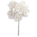 Ribtex Blossoms 6 Head White Roses Small
