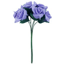 Ribtex Blossoms 6 Head Light Purple Foam Roses