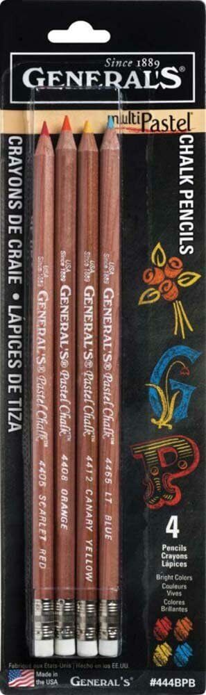 General's Pastel Chalk Pencils Bright Colours Set Of 4