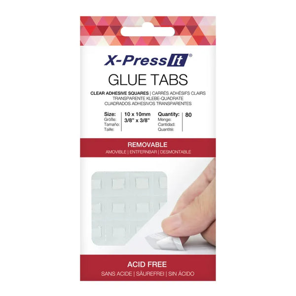 X-Press It 10x10mm Removable Glue Tabs 80 Pieces