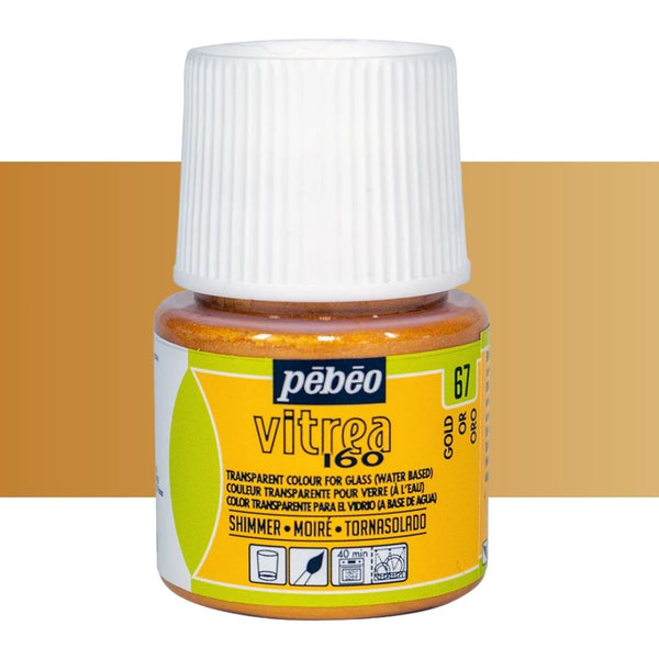 Pebeo Vitrea 160 Shimmer Paints 45ml#Colour_GOLD