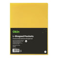 Okin L Shaped Pockets A4 - Pack Of 12#Colour_YELLOW