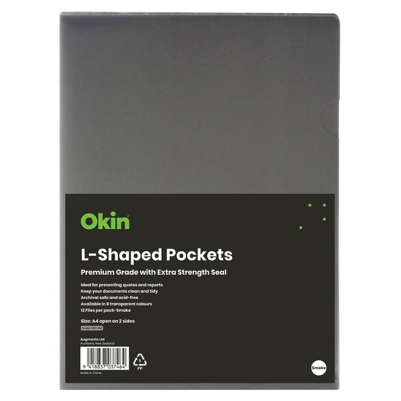 Okin L Shaped Pockets A4 - Pack Of 12
