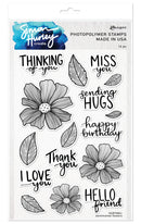 Simon Hurley create. Photopolymer 16 Piece Stamp Set Sentimental Flowers